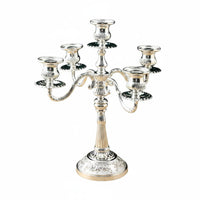 Elegant Design Bronze Candelabra Ornate Carved Base Metal Candelabra Romantic Mood Metal Candle Holder Long-Lasting for Wedding