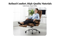 Lumbar Support Reclining Ergonomic Chair with Footrest Adjustable Headrest High-Back Reclining Chair with Footrest 360° Swivel Computer Seat Breathable Backrest for Executives, Remote Workers, Students, Napping, Study Room, Gaming Setup