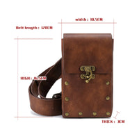 Multipurpose Rebel Design Waist Bag Hands-Unrestricted Steampunk Belt Pouch Riveted Retro Rivet Fanny Pack Brass Hardware for Women, Outdoor, Leisure, Sports