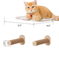 Cat Hammock Wall Mounted Cat Shelf with scratching surface, Canvas Wooden Bed for Indoor Cats, Simple Style Climbing and Play Wall Space