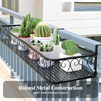 Space-Saving Railing Planter Box Adjustable clamps Plant Holder Easy Installation Hanging Shelf multipurpose Use for Gardeners, Apartment Dwellers, property owners, Balcony, sillsill, Fence, Patio