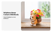 Resin Standing Corgi Planter Painted Corgi Planter Collar Detail Garden Decor Raised Lettering for Home