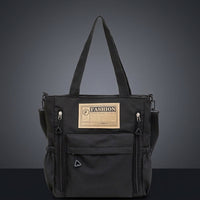 Travel Bag and Tote Bag with Zip for Women, Horizontal Square School Bag with 2 Front Pockets, Versatile Work Bag and Crossbody Bag, 1 Pack
