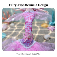 Mermaid Princess Doll 11 Movable Joints Aquatic Tail Princess Toy Articulated Mermaid Doll Three-Dimensional Realistic Eyes
