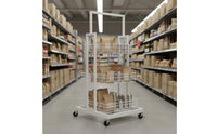 Mobile Snack Display Stand Large Capacity Multi-Layer Floor Standing Shelf Heavy Duty Metal Basket Shelving Unit for Shop Owners, Supermarket, Bedroom