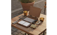 Fold-out Portable Paint Box with Mixing Plates Compact Wooden Paint Box Sturdy Palette Travel-Friendly for Artists, Painters, Sketchers, Outdoor Painting, Studio