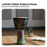 Tunable Rope-Tuned Djembe Easy to Learn African Drum Pleasant Sound Percussion Instrument Ethnic Pattern for Beginners, Music Lovers, Live Performances, Stage Performance, Jam Sessions, Outdoor Gatherings