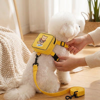 Small Dog Harness and Cat Harness Vest with Backpack, Adjustable Polyester Pet Walking Gear, Outdoor Travel Harness for Safe Pet Exploration