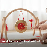 Child-Sized Small Golden Gong with Mallet Traditional Design Miniature Gong with Mallet Easy to Play Musical Toy Educational for young children, Beginners, inaugural Birthday event, Playroom, Festivals, Parties