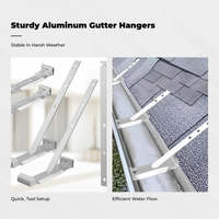 4 Pieces Aluminum Roof Gutter Hanger Rust Resistant Eaves Trough Hook Strong Strap Design Long Lasting for Outdoor, Shed, Gazebo