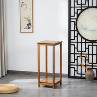 Corner Shelf and Plant Stand for Indoor Plants, 2-Tier Bamboo Plant Stands Indoor, Classic Wood Display Stand, Storage Shelf for Pot Stands
