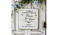 Iron Plaque with Hanging Hook Distressed Square Wall Plaque Weathered for Porch