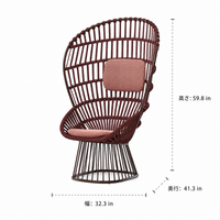 Outdoor Garden Chair, Synthetic Rattan, High Backrest, Lounge Chair, 105x82x152cm