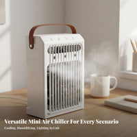 7 Color Night Light Desktop Air Cooler 3 Speed Settings Portable Air Cooler Fan Low Noise for Bedroom, Dorm Room, Camping