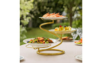 Tiered Serving Stand Multi-Level Spiral Serving Stand Tabletop Space-Saving for Hosts, Parties, Buffets