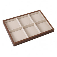 Rectangular Jewelry Display Tray Wood-Grain Walnut Jewelry Tray Small Accessories Elegant Design