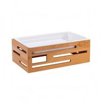 Display Tray Stand Faux-Porcelain Wood Tray Stand Low Profile Party Tableware for Salad Service