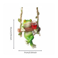 Frog Climbing Ladder Ornament Ready to Hang Frog Swing Figurine Cute for Garden, Balcony, Patio