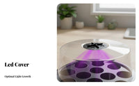 Reusable 13-Hole Seedling Starter Tray with Light Round Nursery Box with Grow Light Indoor Plant Germination Kit for Gardeners, Beginners, Home, Balcony