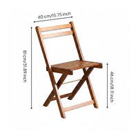Foldable Solid Wood Folding Chair Space-Saving Wood Slat Folding Chair Slatted Home Seating Sturdy for Balcony, Outdoor, Patio