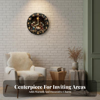 Silent Movement Round Decorative Clock Non-Ticking Farmhouse Design Clock Drill-Effortless Installation for Christians, Bedroom, Living Room
