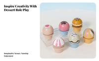 Compact Wooden Ice Cream Cake Toy Sturdy Maple Wood Cake Toy Fine Motor Skills Wooden Dessert Playset Smooth Edges for Early Learning