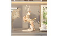 Deer Sculpture with Gold Accents Tabletop Deer Figurine Decorative Sculpture Long-Lasting Decor Sturdy for Living Room, Entryway