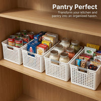Kitchen Storage Basket with Handle, Ventilated Storage, Easy Carry Cabinet Organizer, PP Storage Container, Box