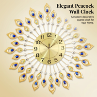 Modern Large Wall Clocks for Living Room, Metal Wall Clocks Home Accessories, Wall Hanging Peacock for Restaurant