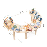 Moon-Shaped Activity Table Tabletop Wooden Activity Table Sensory for Preschoolers