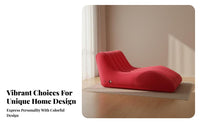 Easy to Keep S-Shaped Lazy Sofa Lightweight Flocked Air Sofa Quick Inflation Flocked Recliner Chair Long-Lasting PVC for Travelers, Students, Living Room, Bedroom, Balcony, Backyard