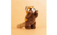 Lesser Panda Stuffed Toy Soft Lesser Panda Stuffed Animal Toy Plushie with Striped Tail Fuzzy Cuddly for Children, Birthday Gift