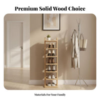 Solid Wood Shoe Rack Space-Saving Design Corner Shoe Shelf Sturdy and Hard-Wearing Multi-Tier Storage Rack for Apartment Dwellers, Homeowners