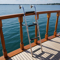 Foldable Boarding Ladder Non-Slip Steps Folding Stainless Steel Ladder