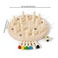 Wooden Memory Chess Parent-Child Interaction Wooden Memory Chess Game Family Engaging Color Matching Board Game for Preschoolers, Kindergarten