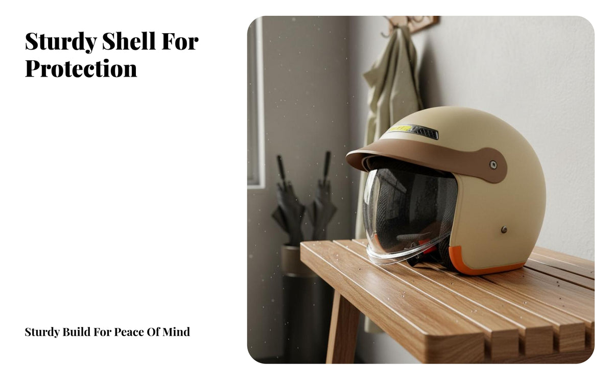Motorcycle Half Helmet 3C Certified Helmet Four-Season Use for Adults, Cafe Racer Enthusiasts, City Riding, Commuting, Cruising