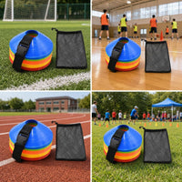 Portable Carrying Strap with Marker Discs Compact Marker Disc Carrying Strap Lightweight Bag with Drawstring Mesh for Coaches, Soccer Players, Schools, Speed Exercises, Field Practice