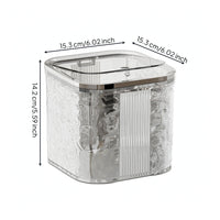 Translucent Plastic Desktop Trash Bin Hinged Lid Desktop Trash Can Wavy Texture Small Waste Bin Metallic Rim for Bathroom