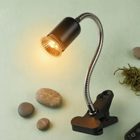 Timed Dimming Switch Clamp Basking Lamp Reflective Interior Gooseneck Basking Lamp Metal Body UK Plug for Reptiles, Pets