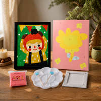 DIY Christmas Pulp Painting Kit for Kids and Adults, Handmade Craft Set with Frame