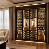 Stainless Steel Wine Cooler for 79 Bottles, Freestanding with Glass Door and LED Lighting, Low Vibration, Brushed Champagne Gold