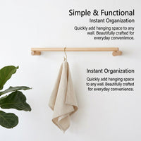 Bedroom Hook Rack Crafted from Solid Beech Wood for Home Organization, 4 Coat and Key for Wall
