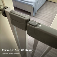 No Drilling Required Tall Anti-Jump Cat Gate Simple Installation Extra Tall Cat Gate Double-Locking Design Indoor Dog Fence Narrow Spacing for Renters, Parents, Indoors, Doorways, Hallways, Stairways