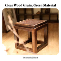 Chinese design Square Footstool Vintage Design Low Stool Multipurpose Small Bench Multi-Use for Adults, Homeowners, Seniors, Living Room, Entryway, Bedroom, Balcony