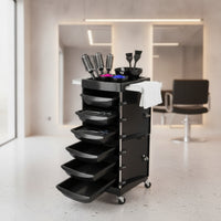 Multiple Drawers Hairstylist Rolling Trolley Large Capacity Barber Tool Trolley Strong Load-Bearing for Barbers, Barbershop, Spa