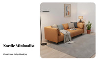 Compact Design 2-Seater Minimalist Sofa Easy to Clean Material Soft 2-Seater Couch Scratch-Resistant Living Room Furniture High-Density Foam Cushion for Apartment Dwellers, Homeowners, Young Adults, Studio, Bedroom, Reception Area, Office