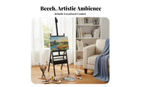 Solid Beechwood Beech Wood French Box Easel Foldable Design Wooden Easel with Drawer Lightweight Painting Stand Heavy Duty for Beginners, Children, Outdoor Sketching