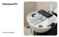 Pull-out Design Shampoo Bed Pillow Stainless Steel Frame Hair Washing Pillow Waterproof for Hairdressers, Home Users, Barbershops, Spa, Spas