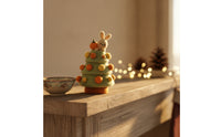 Whimsical Felt Christmas Tree Mini Felt Tree with Rabbit Cute Bunny Ornament Adorable for Shelves