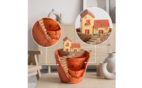 Fairy Garden Pot Indoor Planter with House Sculptural Planter Tabletop Succulent Pot Small for Hobbyists, Desk, Windowsill